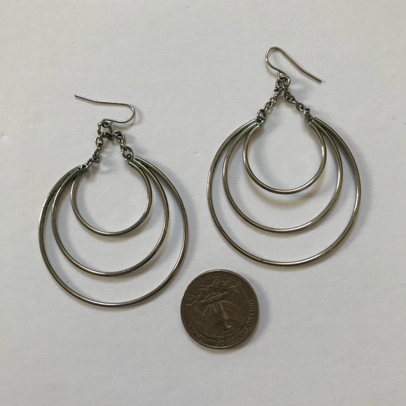 Silver Dangle Multi Hoop - Picture 2 of 4